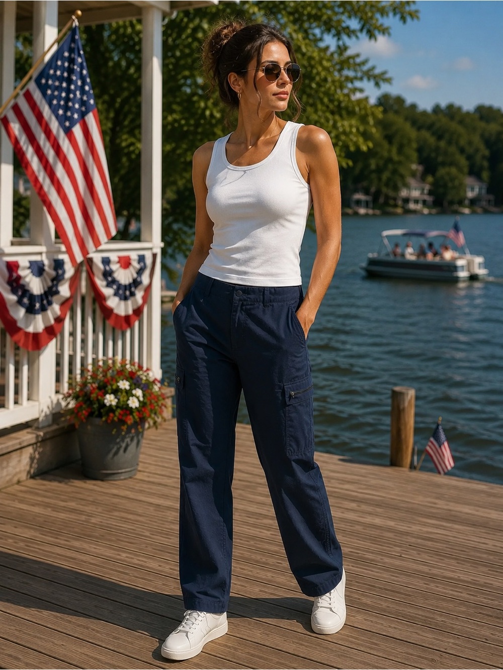 Athleta Navy Blue cargo stretch joggers  Pants